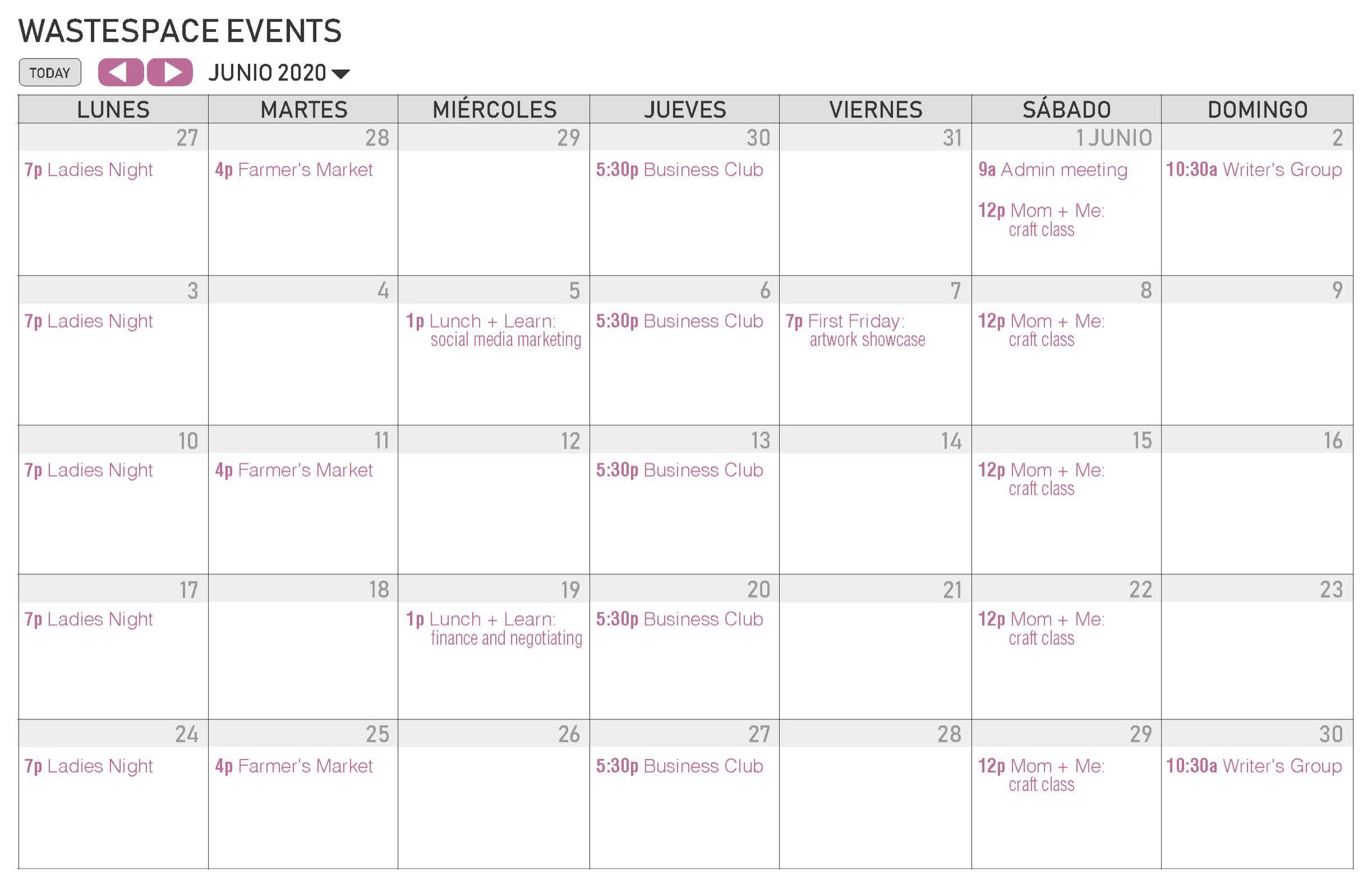 A month of classes and events